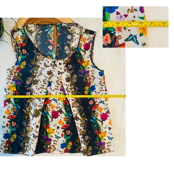 ADRIANA BARRA 🇧🇷 DESIGNER SILK FLORAL TOP - Picture 14 of 15